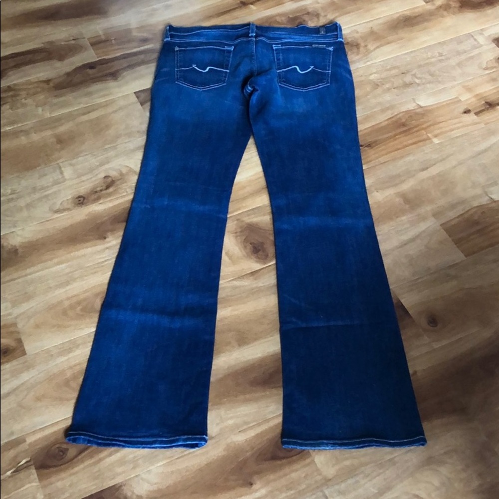 7 For All Mankind Women’s Boot Cut Jeans Dark Blue 30 Low Rise long 7FAMK - Picture 5 of 14